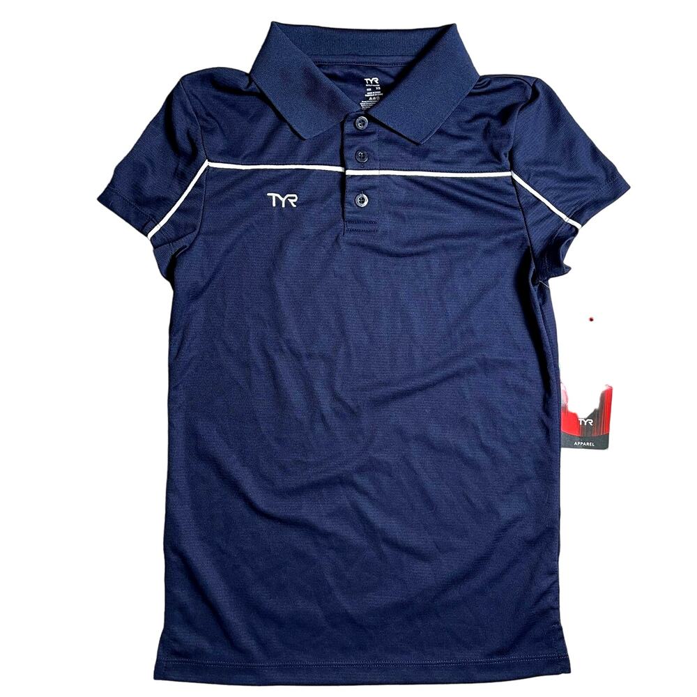 TYR Women's Alliance Tech Polo Shirt- Navy Textured - TFPOC6A - Size Large - $40